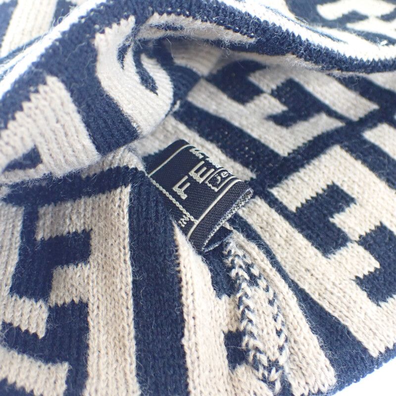 Fendi Beanie Knit Cap Wool Brown Women Men Unisex [SA Rank]