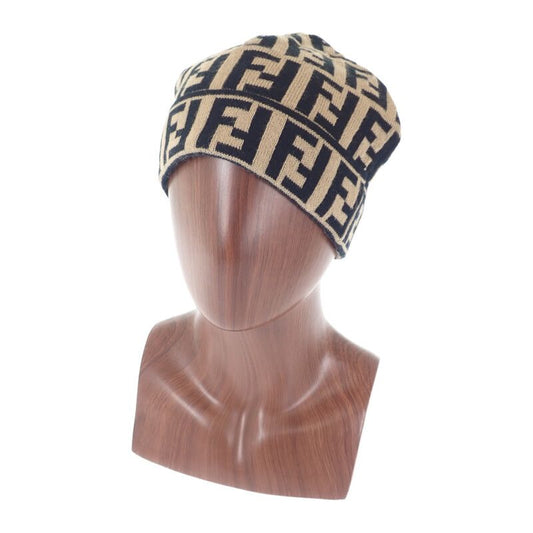 Fendi Beanie Knit Cap Wool Brown Women Men Unisex [SA Rank]