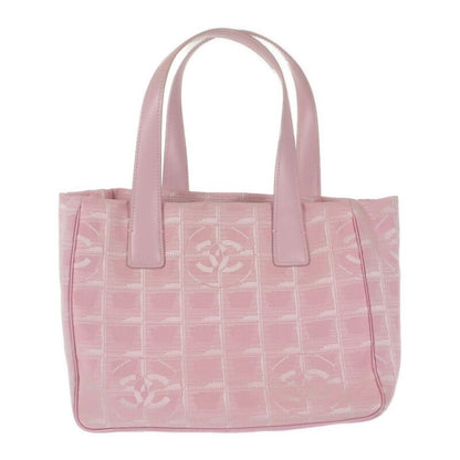 Chanel New Travel Line Tote TPM Tote Bag Nylon Leather Pink Ladies [AB Rank]