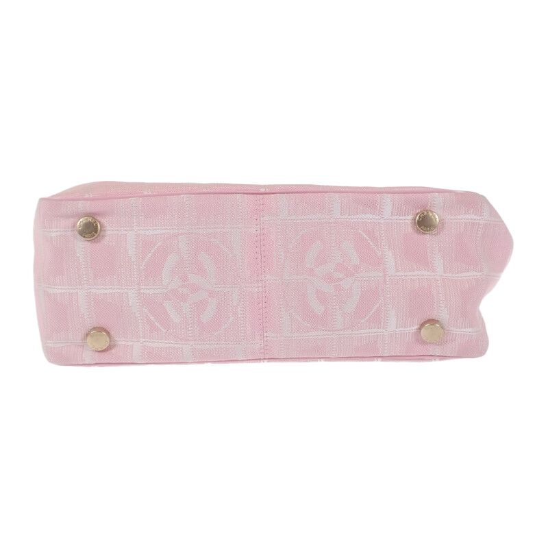 Chanel New Travel Line Tote TPM Tote Bag Nylon Leather Pink Ladies [AB Rank]