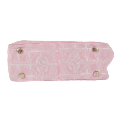 Chanel New Travel Line Tote TPM Tote Bag Nylon Leather Pink Ladies [AB Rank]