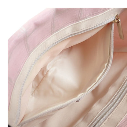 Chanel New Travel Line Tote TPM Tote Bag Nylon Leather Pink Ladies [AB Rank]