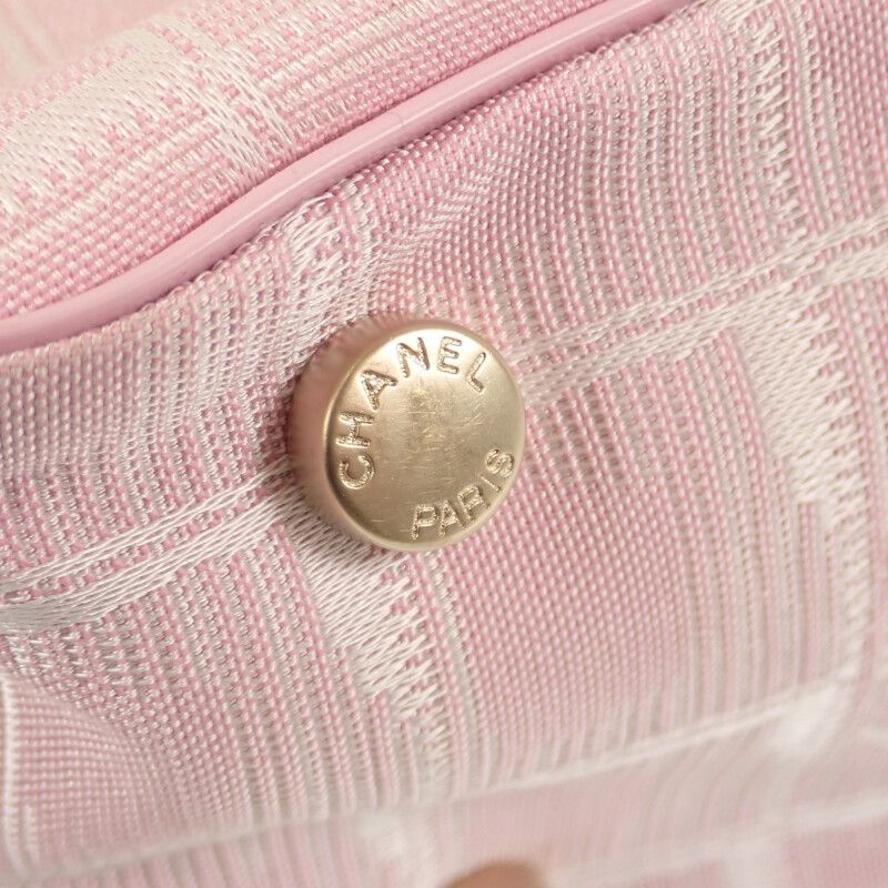 Chanel New Travel Line Tote TPM Tote Bag Nylon Leather Pink Ladies [AB Rank]