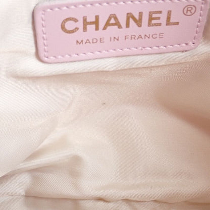 Chanel New Travel Line Tote TPM Tote Bag Nylon Leather Pink Ladies [AB Rank]