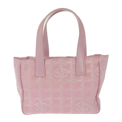 Chanel New Travel Line Tote TPM Tote Bag Nylon Leather Pink Ladies [AB Rank]