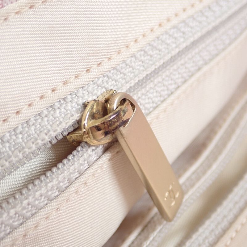 Chanel New Travel Line Tote TPM Tote Bag Nylon Leather Pink Ladies [AB Rank]