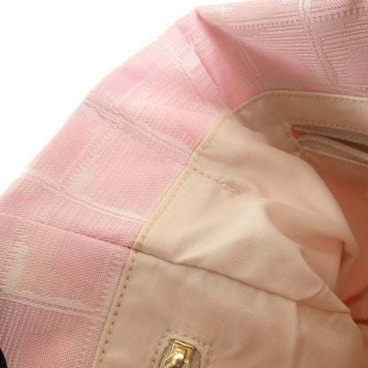 Chanel New Travel Line Tote TPM Tote Bag Nylon Leather Pink Ladies [AB Rank]