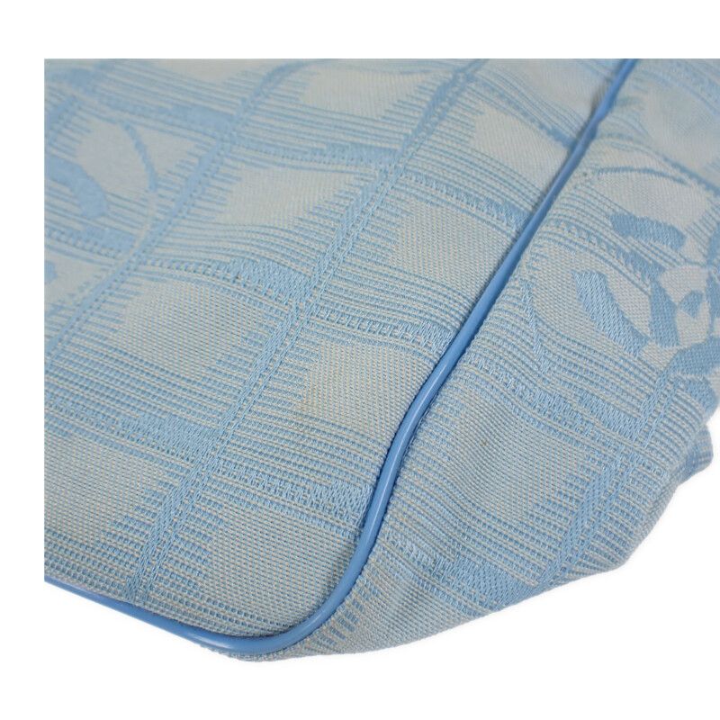 Chanel New Travel Line Tote PM Tote Bag Nylon Leather Blue Ladies [ranked B