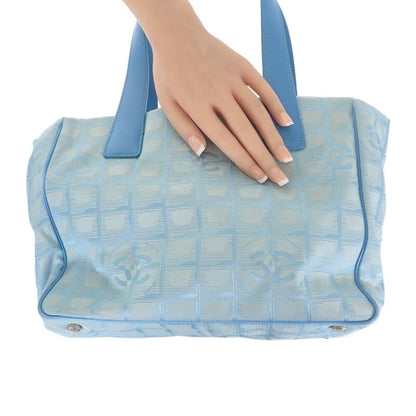 Chanel New Travel Line Tote PM Tote Bag Nylon Leather Blue Ladies [ranked B