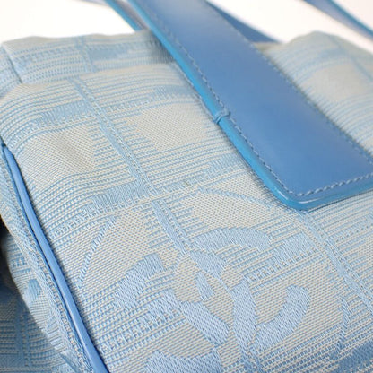 Chanel New Travel Line Tote PM Tote Bag Nylon Leather Blue Ladies [ranked B