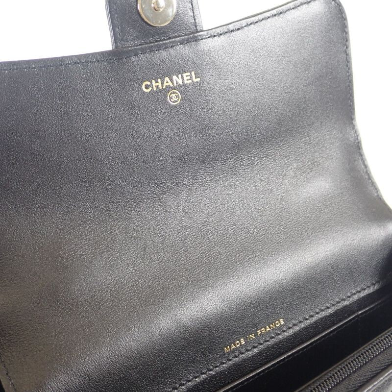 Chanel Matelasse Flap Phone Case Ap3226 2WAY Bag Shoulder Bag Lambskin Black