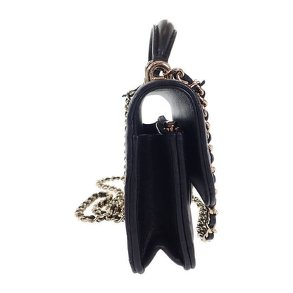 Chanel Matelasse Flap Phone Case Ap3226 2WAY Bag Shoulder Bag Lambskin Black