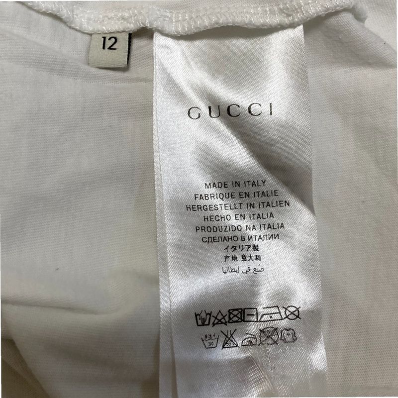 Good Gucci Webline Print Long Sleeve T-Shirt Size 12 White Kids Used