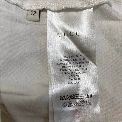 Good Gucci Webline Print Long Sleeve T-Shirt Size 12 White Kids Used