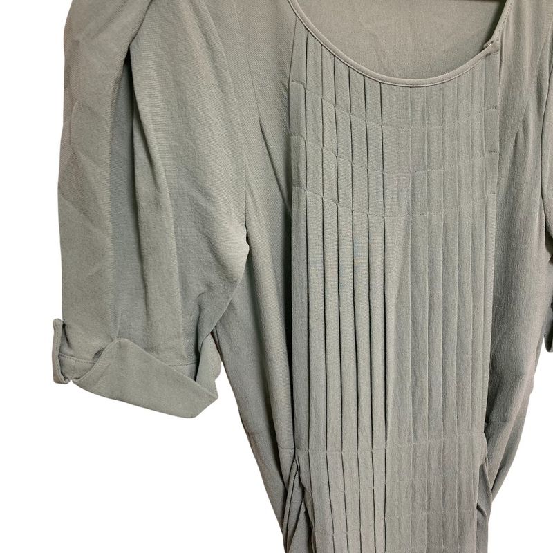 Good Quality Balenciaga 100% Silk Front Pleats Belted Mini Dress Short Sleeves