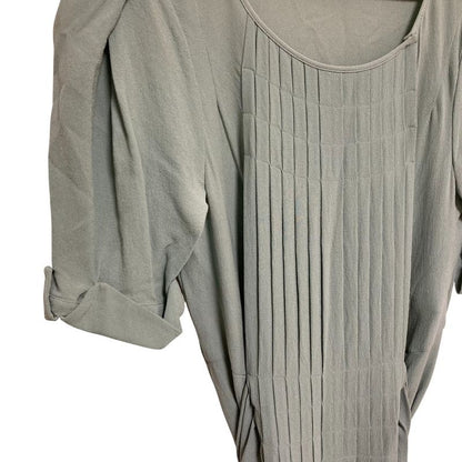 Good Quality Balenciaga 100% Silk Front Pleats Belted Mini Dress Short Sleeves