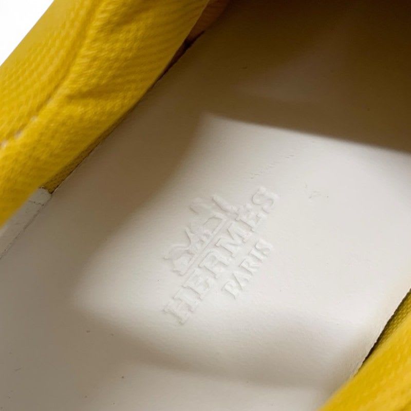 Hermes Giga Sneakers Shoes Fabric Leather Yellow White