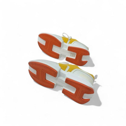Hermes Giga Sneakers Shoes Fabric Leather Yellow White
