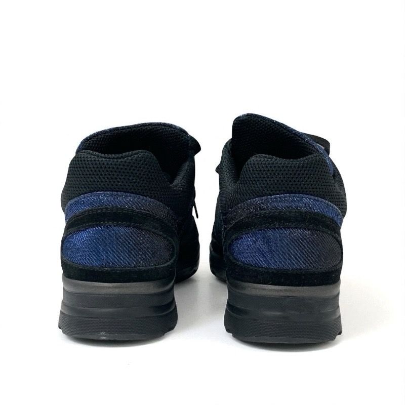 Chanel Sneakers Shoes Fabric Black Blue Black Here Mark Metallic