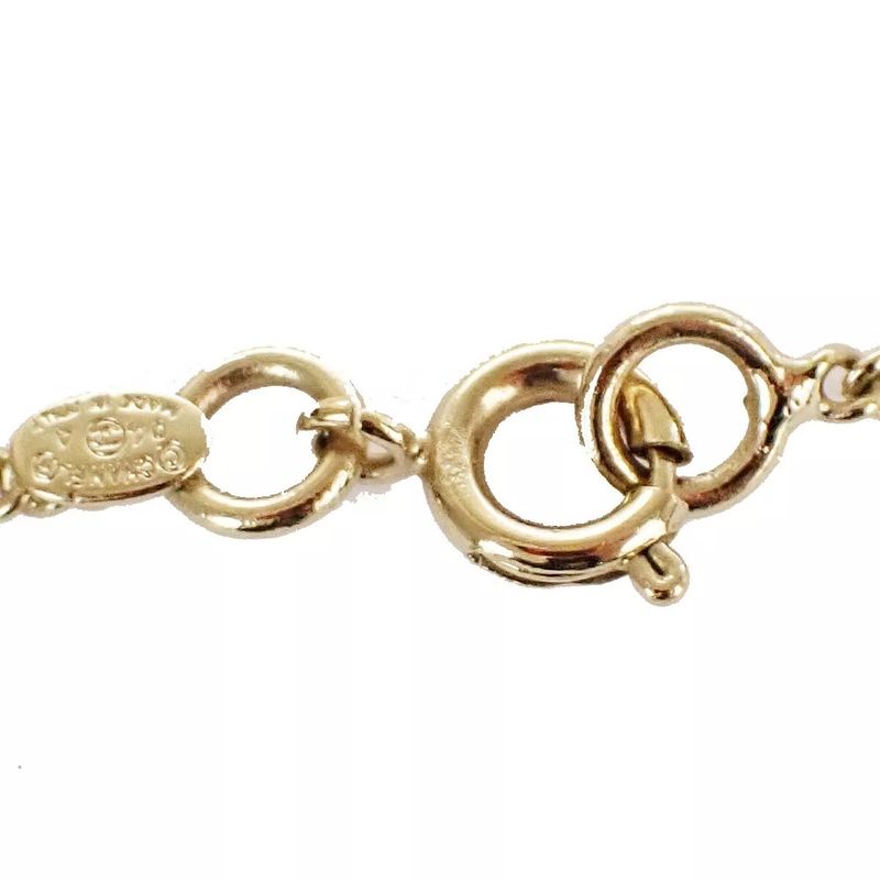 Chanel Coco Mark Necklace Mirror Plate Stone Chain 30bs023