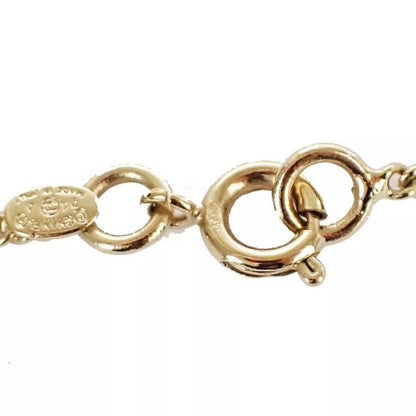 Chanel Coco Mark Necklace Mirror Plate Stone Chain 30bs023