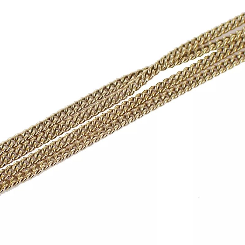 Chanel Coco Mark Necklace Mirror Plate Stone Chain 30bs023