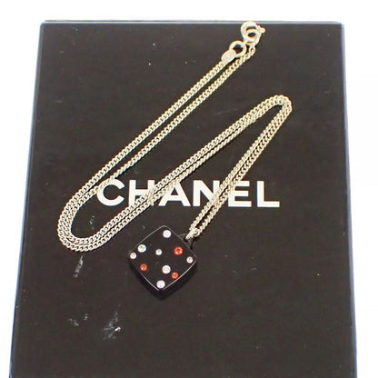 Chanel Coco Mark Necklace Mirror Plate Stone Chain 30bs023