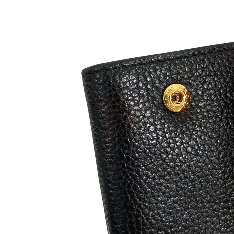 Prada Leather Key Case Black Men's Women's Used