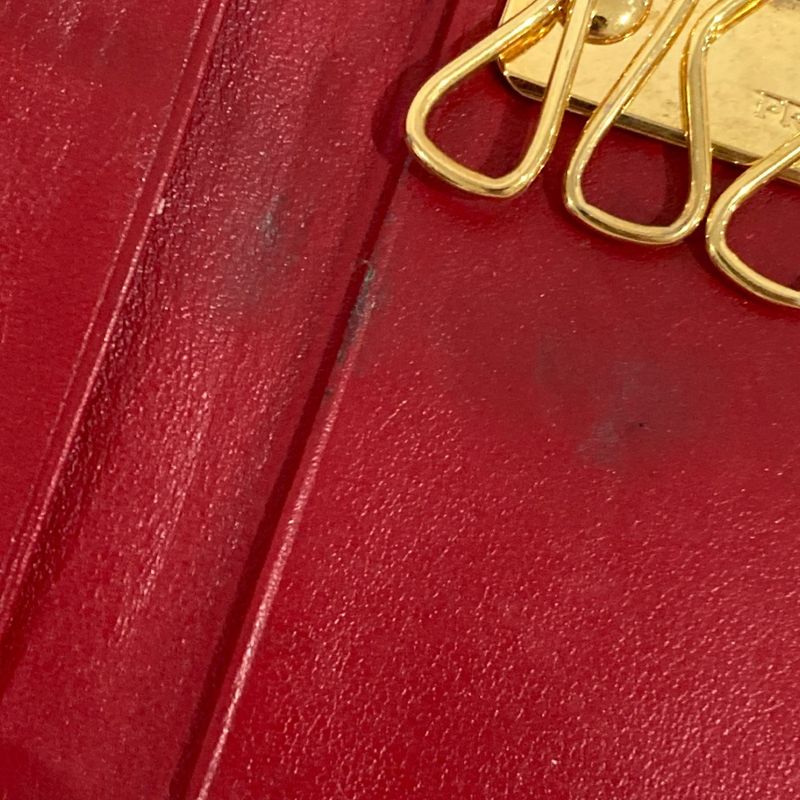 Prada Leather Key Case Black Men's Women's Used