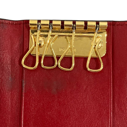 Prada Leather Key Case Black Men's Women's Used