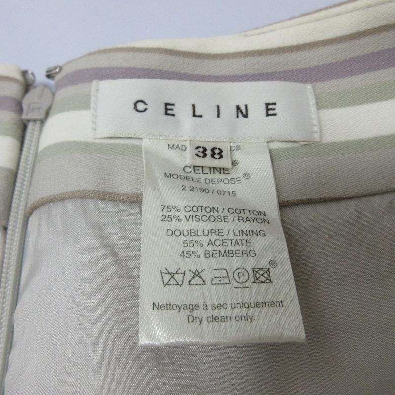 Good Celine Striped Tight Miniskirt Size 38 Multicolor Women's Used