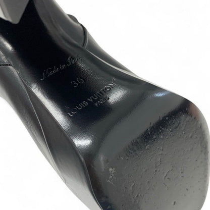 Louis Vuitton Shakeline Boots Short Shoes Leather Black Gold Logo Ankle