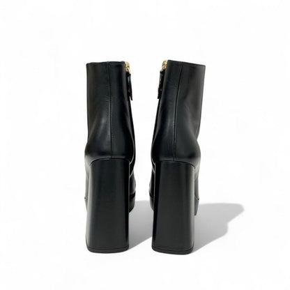 Louis Vuitton Shakeline Boots Short Shoes Leather Black Gold Logo Ankle