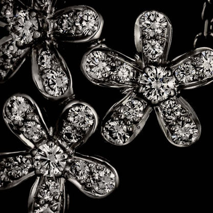 Van Cleef & Arpels Socrates 3 Flower Diamond Necklace 42 cm 18K WG 750
