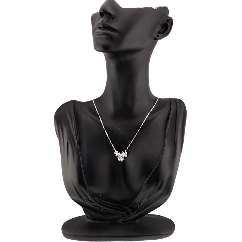 Van Cleef & Arpels Socrates 3 Flower Diamond Necklace 42 cm 18K WG 750