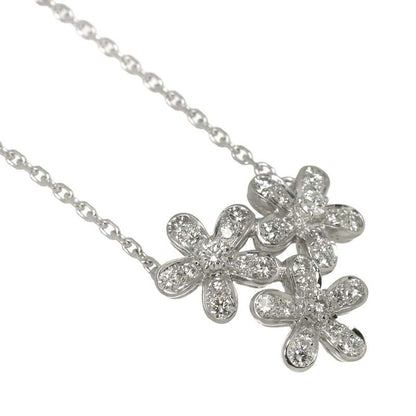 Van Cleef & Arpels Socrates 3 Flower Diamond Necklace 42 cm 18K WG 750