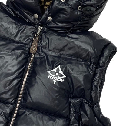 Louis Vuitton Outerwear Black White Glossy Sleeveless Puffa Jacket Monogram