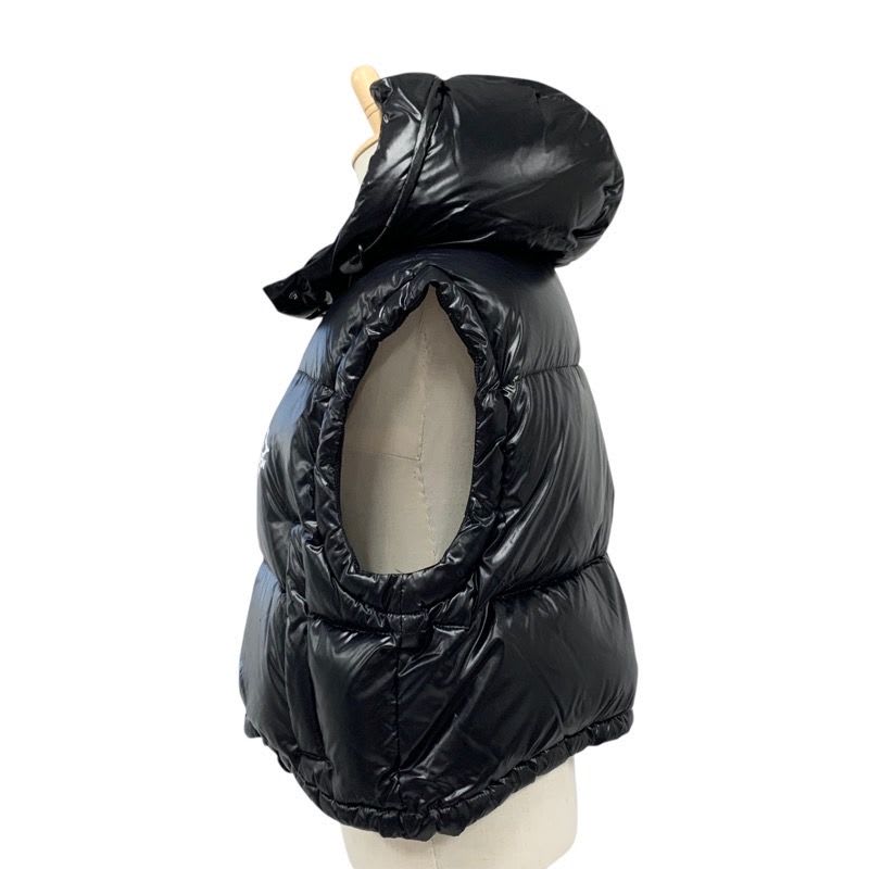 Louis Vuitton Outerwear Black White Glossy Sleeveless Puffa Jacket Monogram