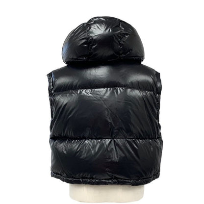 Louis Vuitton Outerwear Black White Glossy Sleeveless Puffa Jacket Monogram