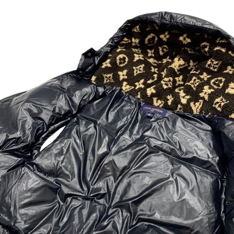 Louis Vuitton Outerwear Black White Glossy Sleeveless Puffa Jacket Monogram