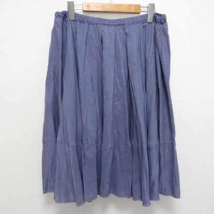 Good Prada 100% Silk Knee Length Easy Gathered Skirt Size 44 Purple Women Used
