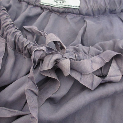 Good Prada 100% Silk Knee Length Easy Gathered Skirt Size 44 Purple Women Used