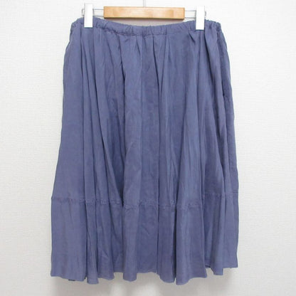 Good Prada 100% Silk Knee Length Easy Gathered Skirt Size 44 Purple Women Used