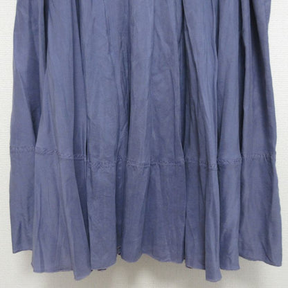 Good Prada 100% Silk Knee Length Easy Gathered Skirt Size 44 Purple Women Used