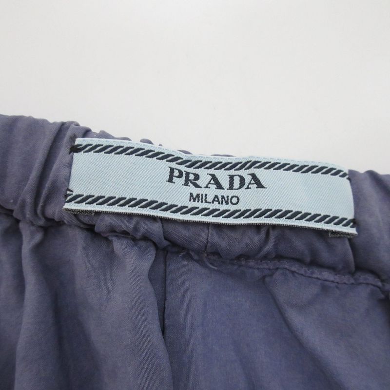 Good Prada 100% Silk Knee Length Easy Gathered Skirt Size 44 Purple Women Used
