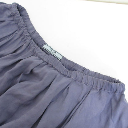 Good Prada 100% Silk Knee Length Easy Gathered Skirt Size 44 Purple Women Used