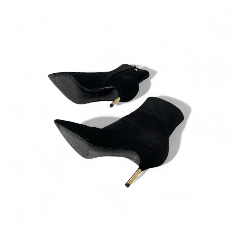Louis Vuitton Ultimate Line Boots Short Shoes Suede Black Gold Ankle