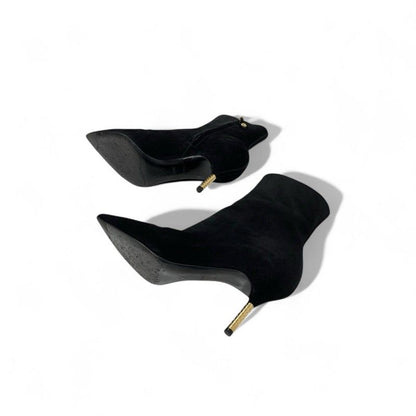 Louis Vuitton Ultimate Line Boots Short Shoes Suede Black Gold Ankle
