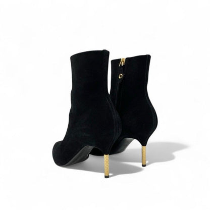 Louis Vuitton Ultimate Line Boots Short Shoes Suede Black Gold Ankle