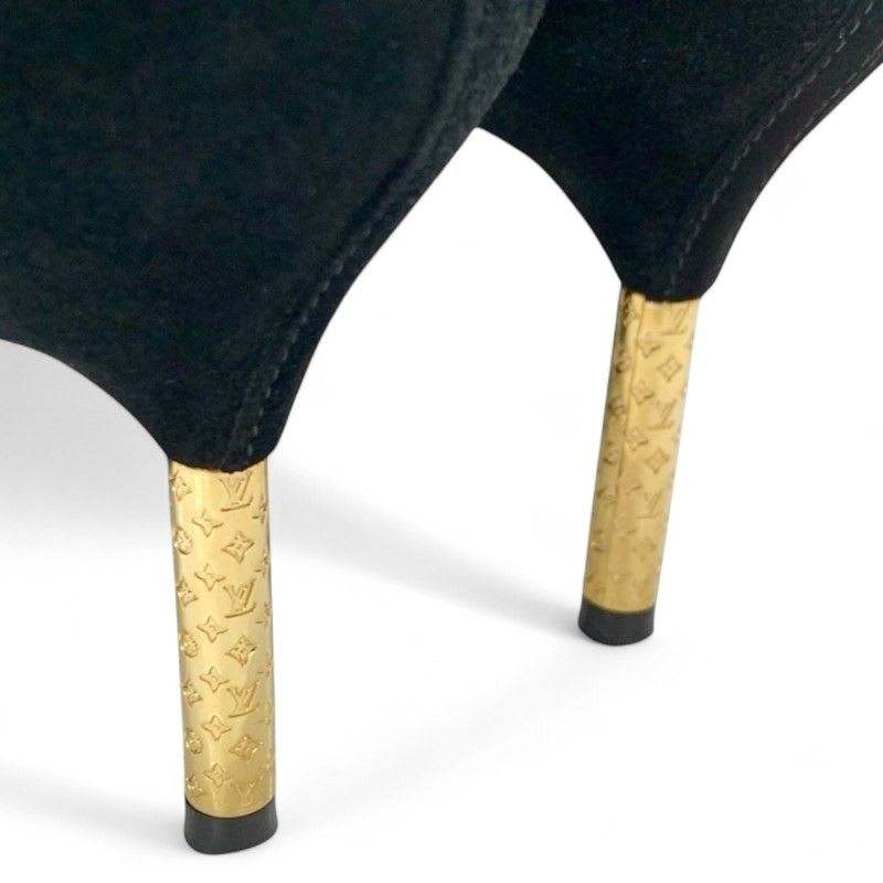 Louis Vuitton Ultimate Line Boots Short Shoes Suede Black Gold Ankle